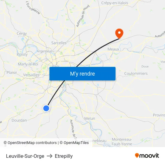 Leuville-Sur-Orge to Etrepilly map