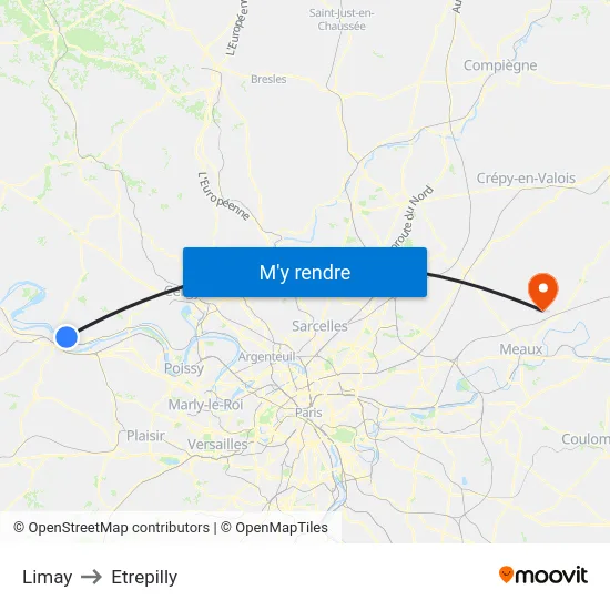 Limay to Etrepilly map
