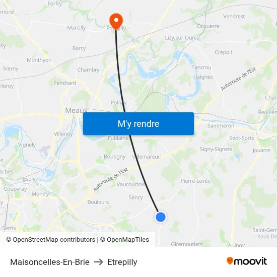 Maisoncelles-En-Brie to Etrepilly map