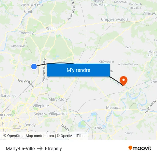 Marly-La-Ville to Etrepilly map