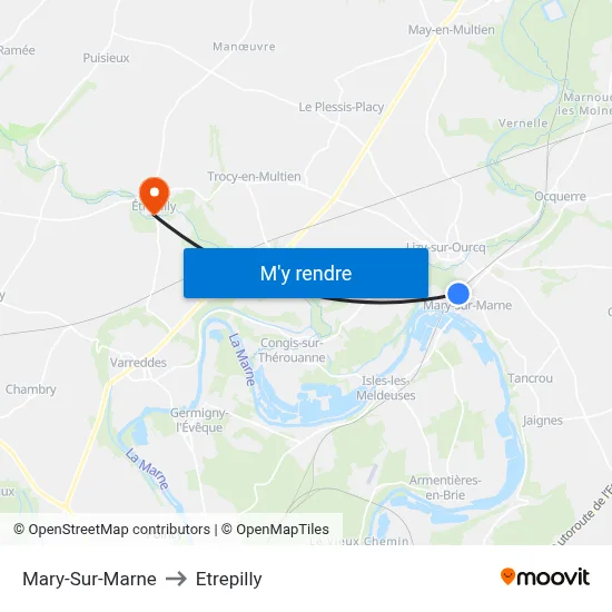 Mary-Sur-Marne to Etrepilly map