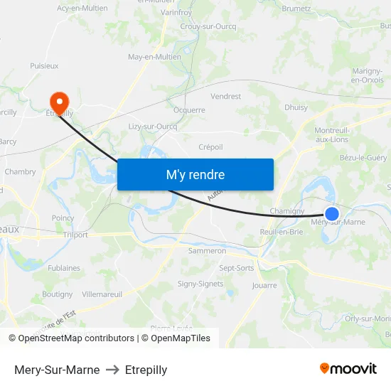 Mery-Sur-Marne to Etrepilly map