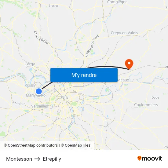 Montesson to Etrepilly map