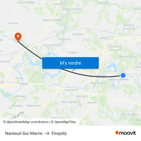 Nanteuil-Sur-Marne to Etrepilly map