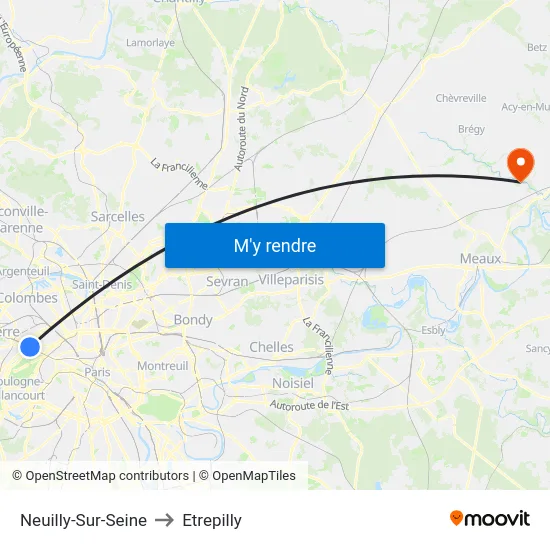 Neuilly-Sur-Seine to Etrepilly map