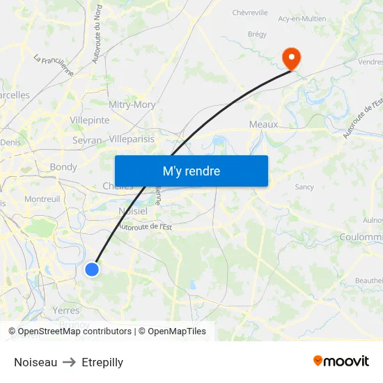 Noiseau to Etrepilly map