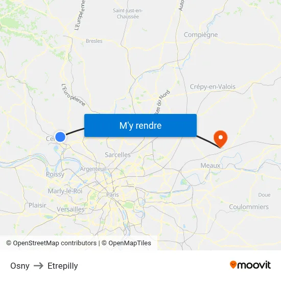 Osny to Etrepilly map