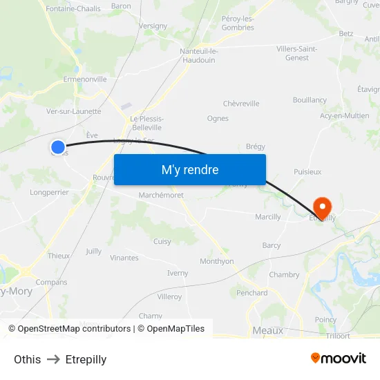Othis to Etrepilly map