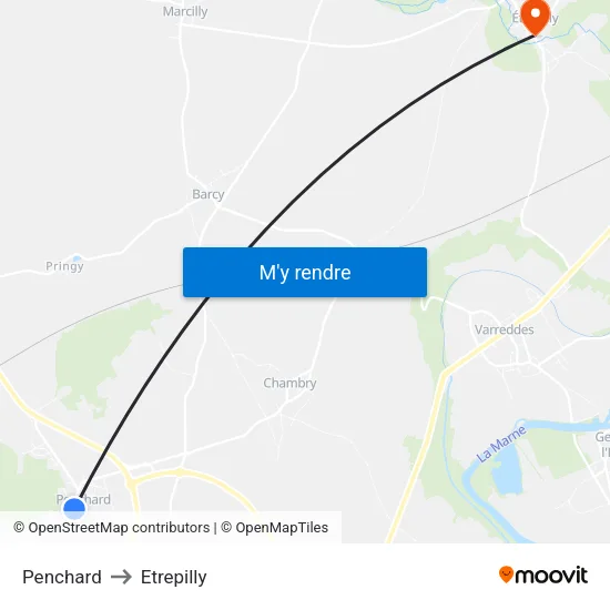 Penchard to Etrepilly map