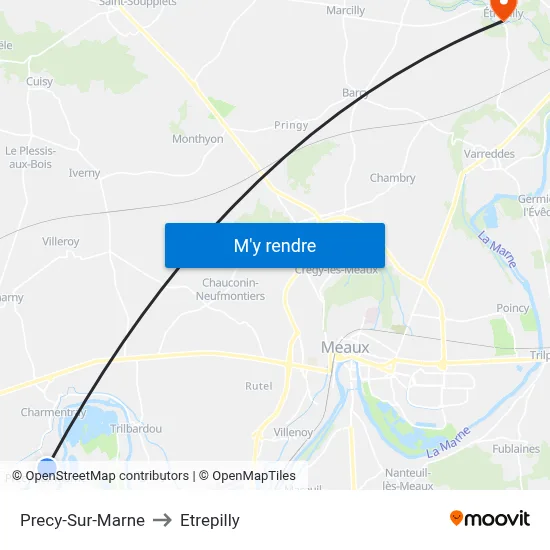 Precy-Sur-Marne to Etrepilly map