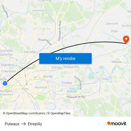 Puteaux to Etrepilly map