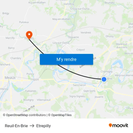Reuil-En-Brie to Etrepilly map