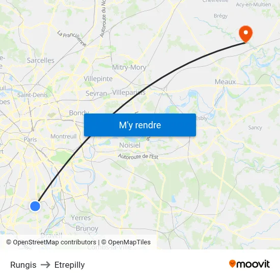 Rungis to Etrepilly map