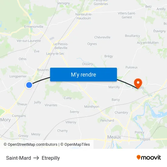 Saint-Mard to Etrepilly map