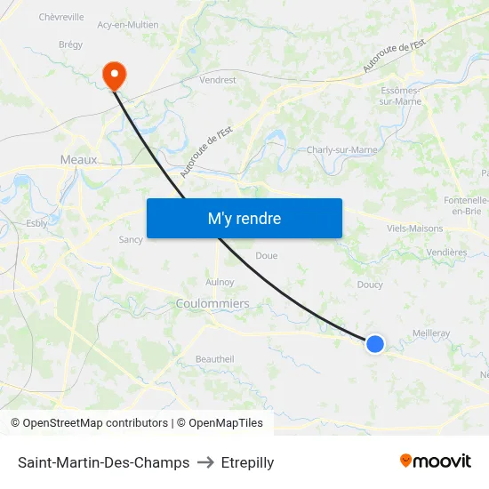 Saint-Martin-Des-Champs to Etrepilly map