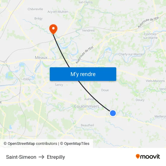 Saint-Simeon to Etrepilly map