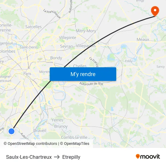 Saulx-Les-Chartreux to Etrepilly map