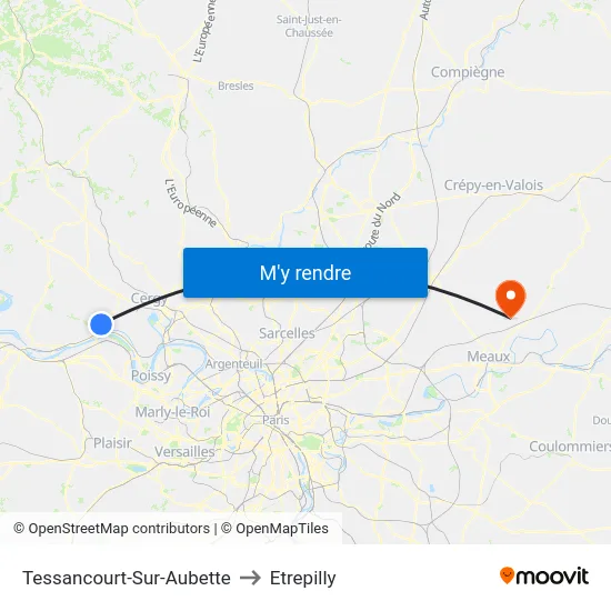 Tessancourt-Sur-Aubette to Etrepilly map