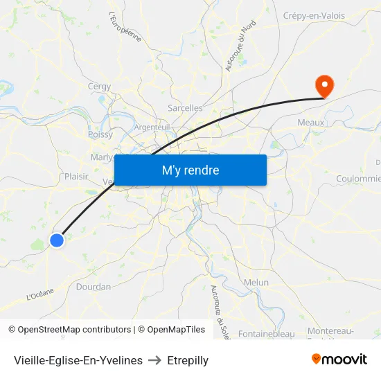 Vieille-Eglise-En-Yvelines to Etrepilly map