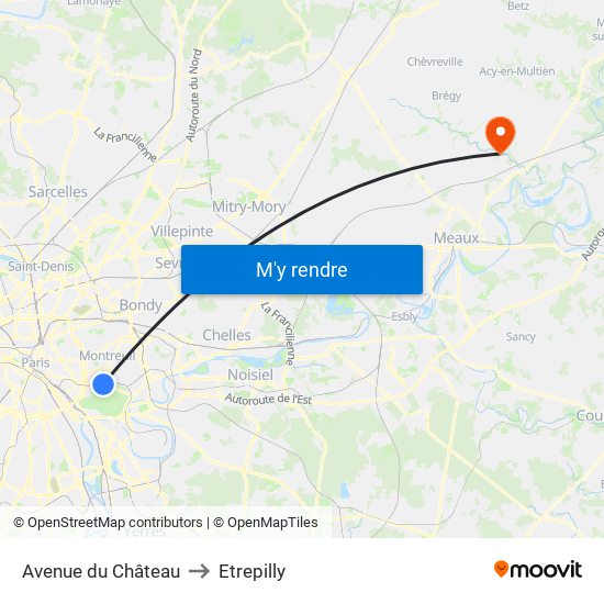 Avenue du Château to Etrepilly map