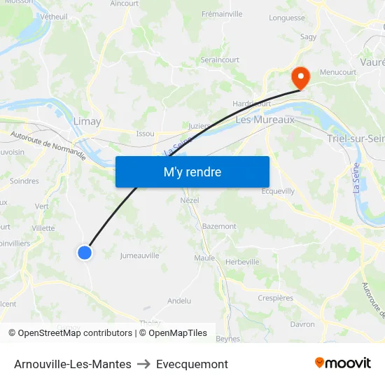 Arnouville-Les-Mantes to Evecquemont map