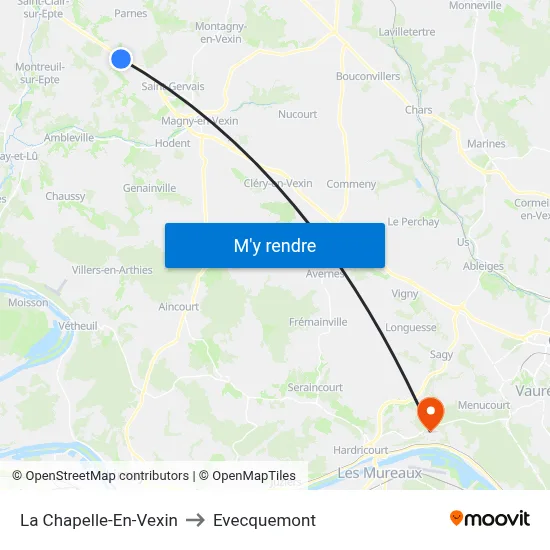 La Chapelle-En-Vexin to Evecquemont map