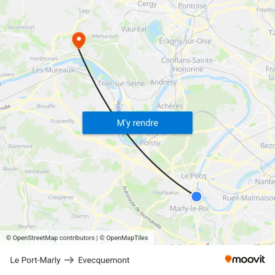 Le Port-Marly to Evecquemont map