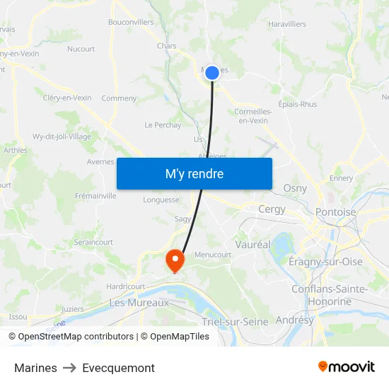 Marines to Evecquemont map
