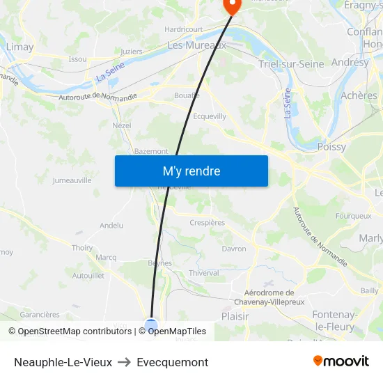 Neauphle-Le-Vieux to Evecquemont map