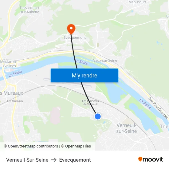 Verneuil-Sur-Seine to Evecquemont map