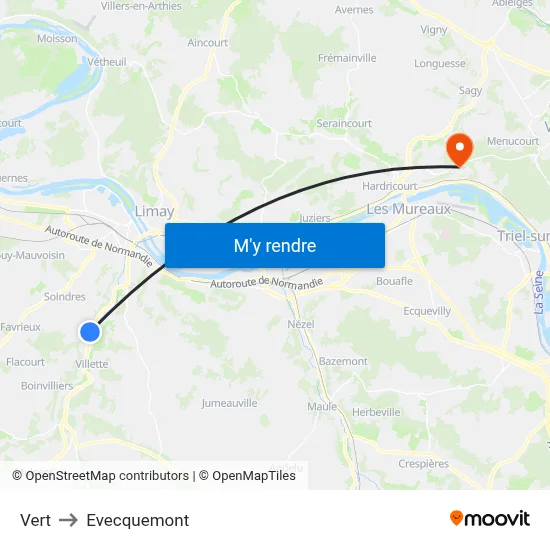 Vert to Evecquemont map