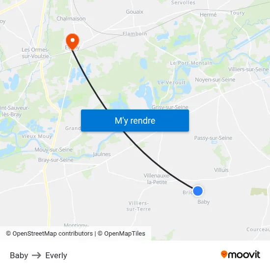 Baby to Everly map