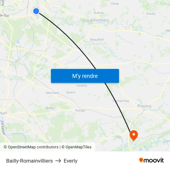 Bailly-Romainvilliers to Everly map