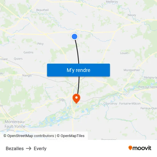 Bezalles to Everly map