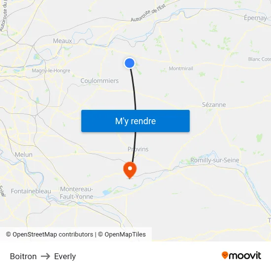 Boitron to Everly map