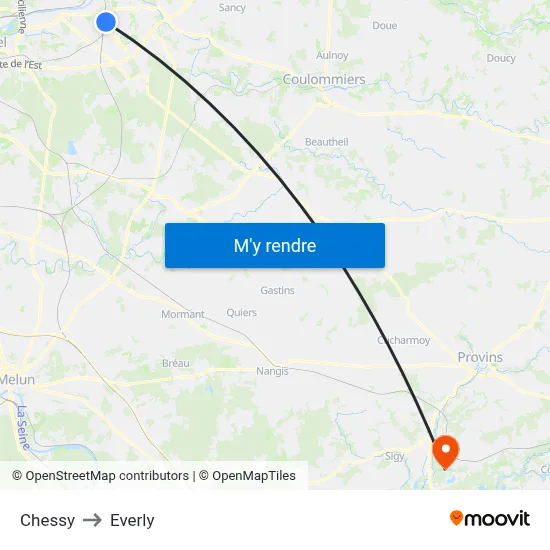 Chessy to Everly map