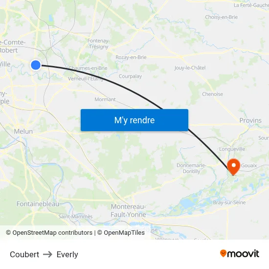 Coubert to Everly map