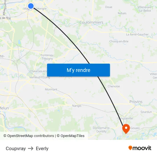 Coupvray to Everly map