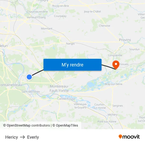 Hericy to Everly map