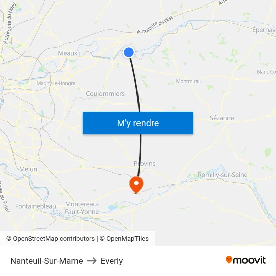 Nanteuil-Sur-Marne to Everly map