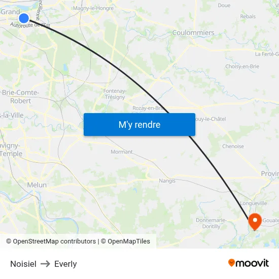 Noisiel to Everly map