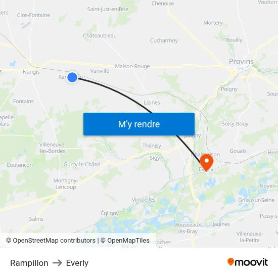 Rampillon to Everly map