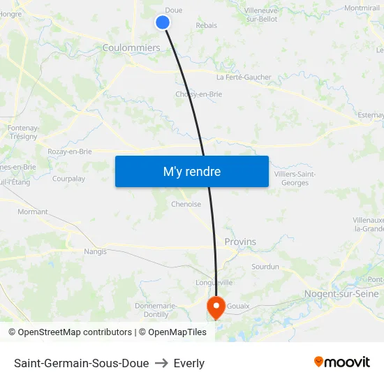 Saint-Germain-Sous-Doue to Everly map