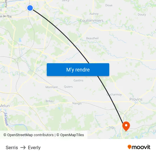 Serris to Everly map