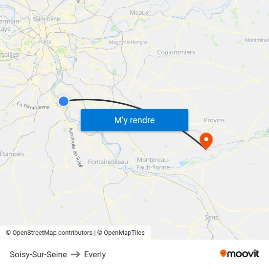Soisy-Sur-Seine to Everly map