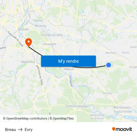 Breau to Evry map