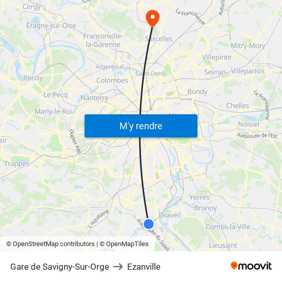 Gare de Savigny-Sur-Orge to Ezanville map