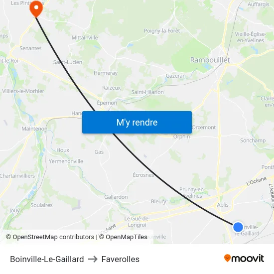 Boinville-Le-Gaillard to Faverolles map