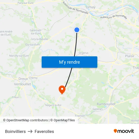 Boinvilliers to Faverolles map