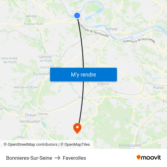 Bonnieres-Sur-Seine to Faverolles map